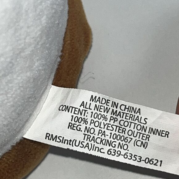 RMS Int’l reversible bear white brown plush stuffed animal smile - Picture 5 of 11